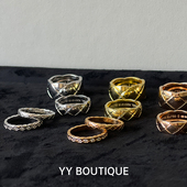 YYBOUTIQUE 戒指情侣对戒求婚礼物18k经典 叠戴指环