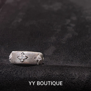 YYBOUTQIUE 高级感高级重工复古宫廷高级质感镂空雕花镶钻戒指