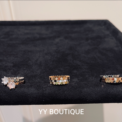 蜂窝戒指简约时尚ins小众轻奢