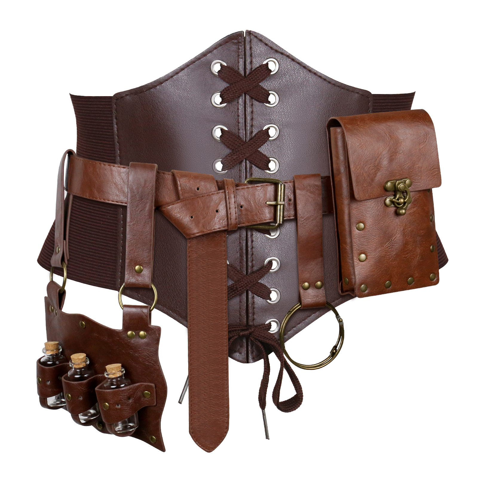 中世纪腰包腰带维京药水瓶裙夹套装万圣节cosplay服饰道具