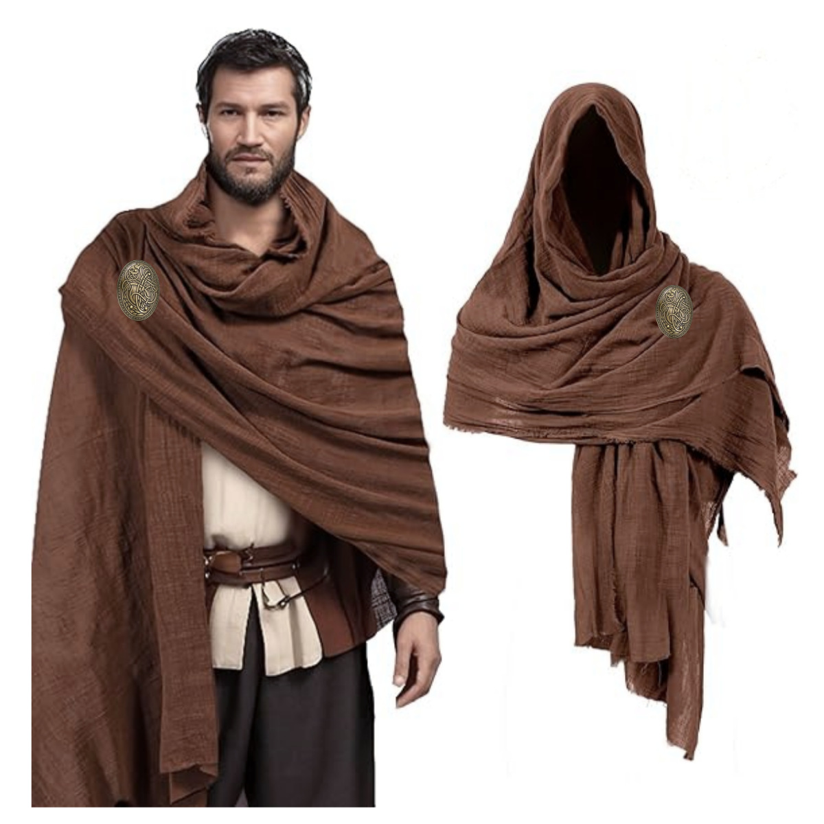 爆款中世纪棉围巾服装文艺复兴LARP维京斗篷万圣节海盗披风