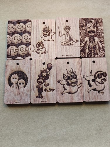 瑞克和莫蒂RICK AND MORTY木质挂件 激光精细雕刻 独特小众