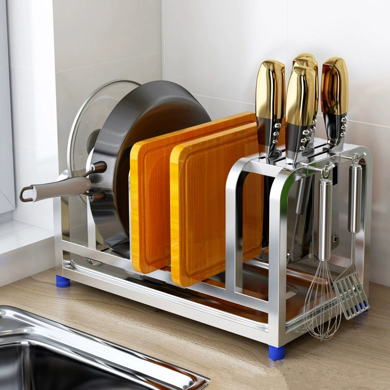 不锈钢刀架菜板架一体锅盖架台面