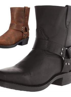 西部牛仔靴情侣皮靴 Men Western Cowboy Boots Waterproof Shoes