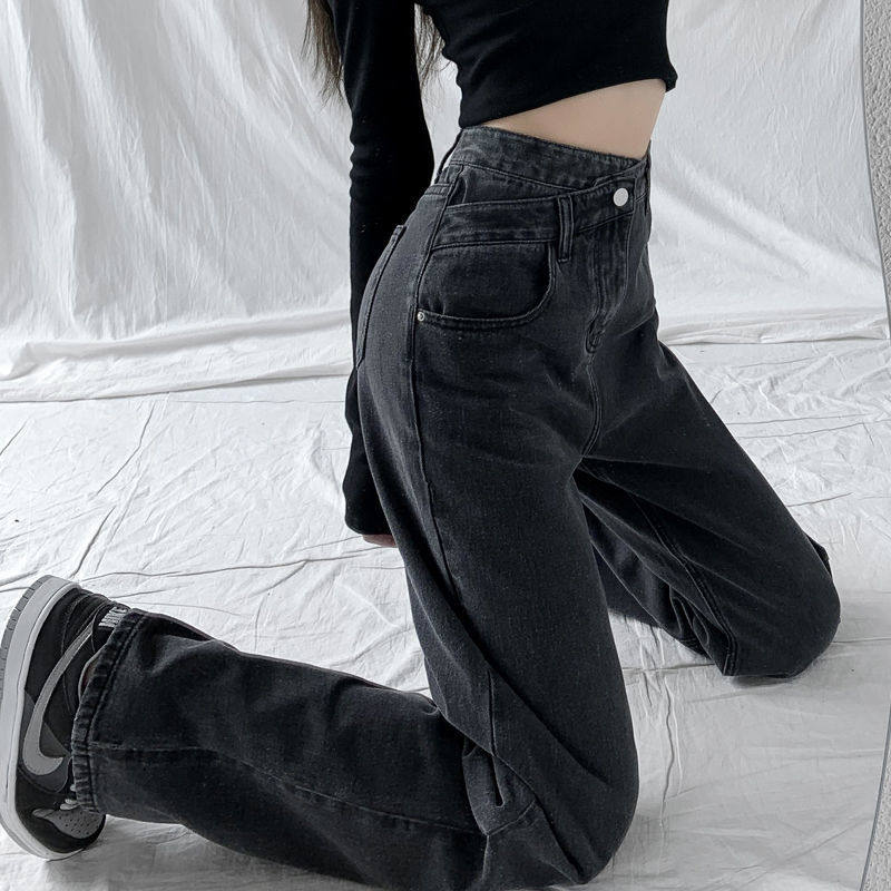 阔腿长款牛仔裤2025 spring women loose long denim pants jeans