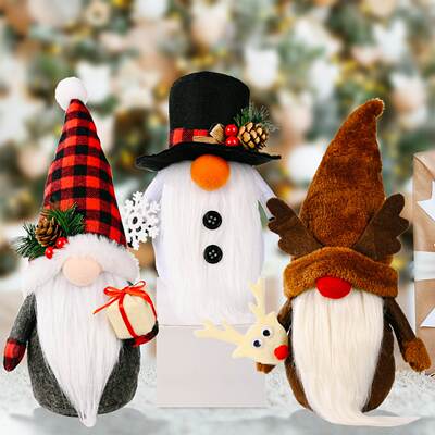 faroot Christmas Decorations Faceless Santa Clause Doll