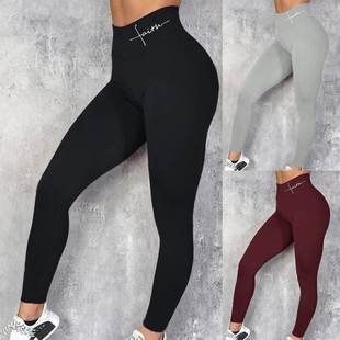 Plus Size Gym Leggings Pants Workout Female Waist Print High