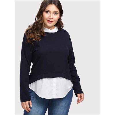 plus size women blouse casual XL-5XL fat ladies shirt tops女