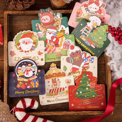 10pcs Christmas greeting cards, gift cards, message cards