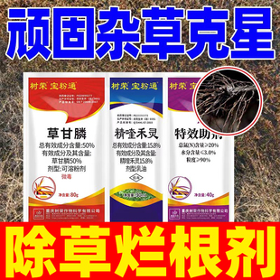 树荣宝粉通草甘膦精喹禾灵专用助剂草甘磷除草烂根剂正品除草剂