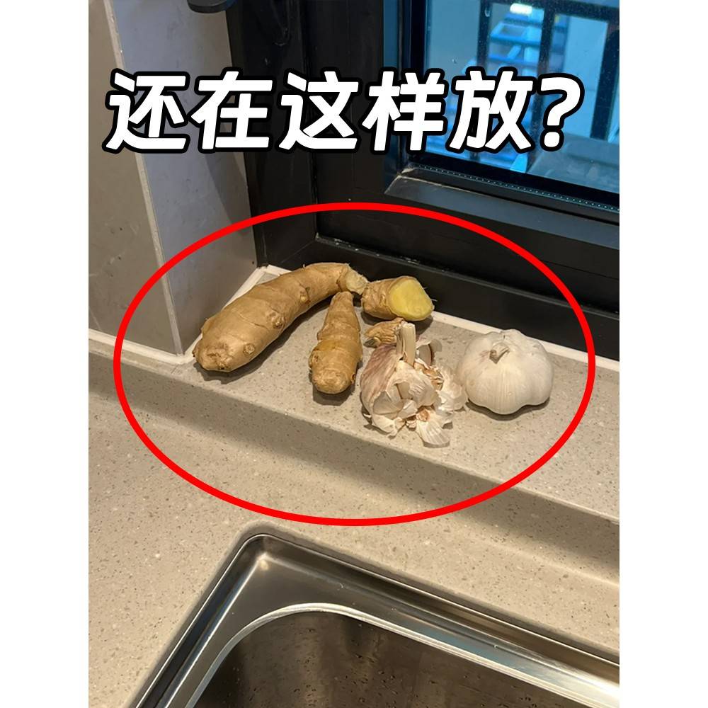 放葱姜蒜收纳盒壁挂式吸盘置物架厨房收纳神器菜篮子免配菜备菜盘