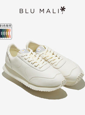 BluMali春夏新款皮面男女款复古慢跑鞋透气运动OJAI系列