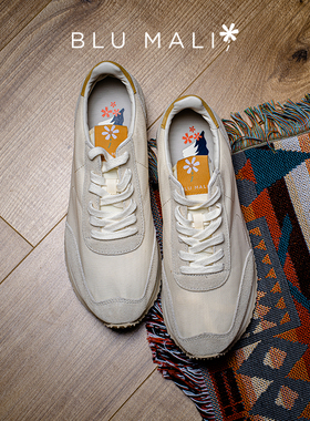 BluMali春夏新款OJAI系列男女款复古慢跑鞋透气运动小白鞋