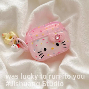 2代pro蓝牙耳机壳 kitty凯蒂猫可爱凯蒂猫立体蝴蝶结挂件AirPods4保护套airpods1