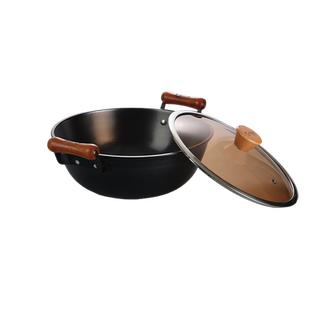 陆川铁锅旗舰店铸铁大铁锅炖大鹅平底电磁炉燃气灶炖炒焖多用炒锅