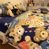 韩式 卡通蓝色小熊四件套床上用品单双人被套床单学生宿舍三件套