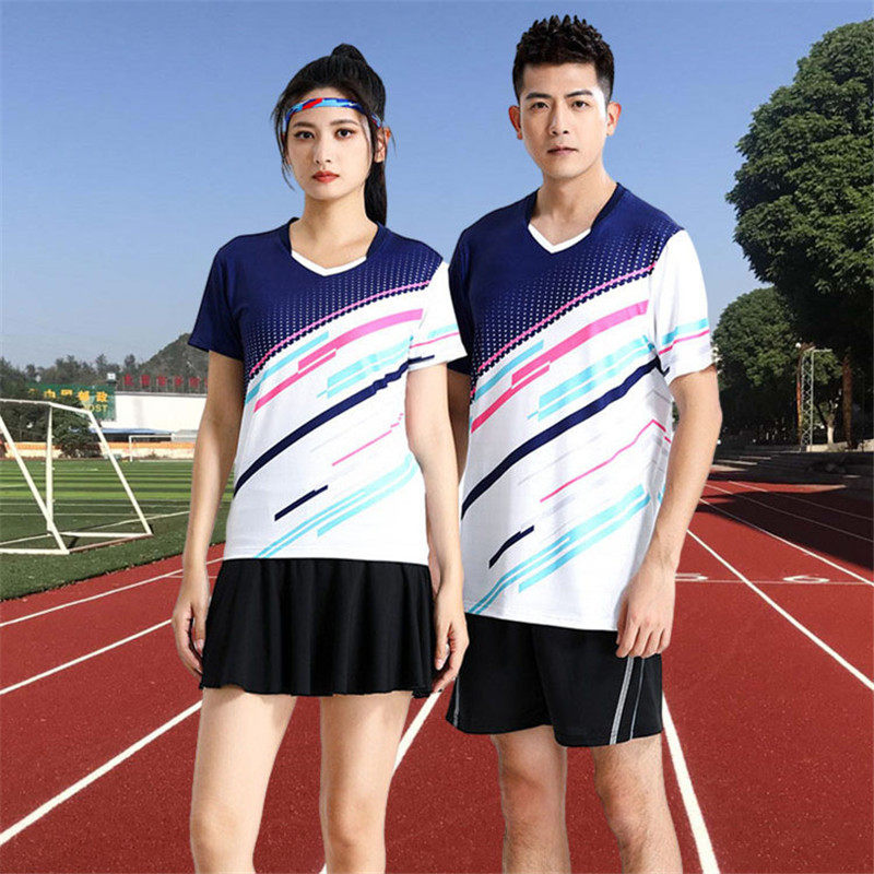 速干吸汗男羽毛球服套装学生班级团体女修身短袖T恤训练乒乓球衣