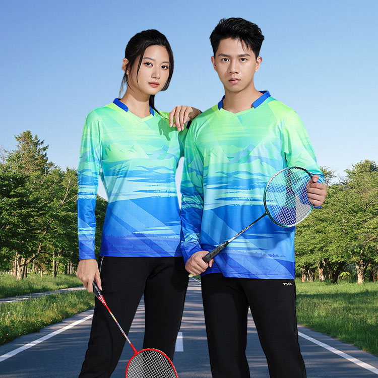 羽毛球服秋冬长袖T恤男女运动