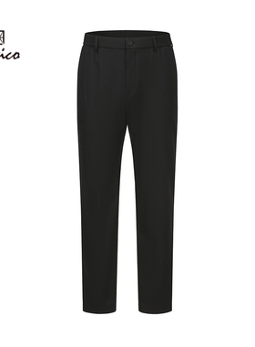 【商场同款】Lavico/朗维高男士商务时尚黑色侧腰松紧休闲裤下装