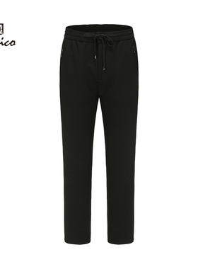 【商场同款】Lavico/朗维高男士绵羊毛混纺黑色卫裤秋冬款