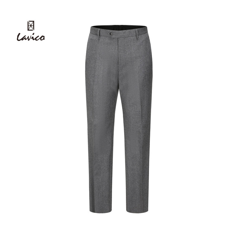 【商场同款】Lavico/朗维高男士灰色绒面商务正装西裤男装直筒
