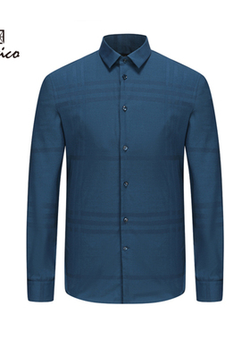 【商场同款】Lavico/朗维高男士长衬藏青色新商务休闲长袖衬衫秋