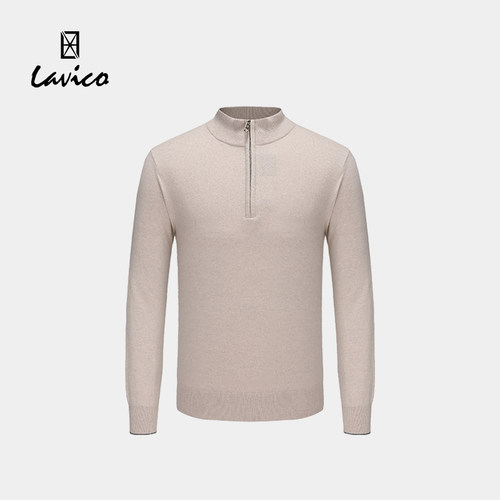 【商场同款】Lavico/朗维高男士时尚生活立领长袖针织衫