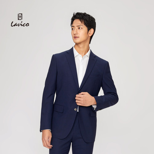 羊毛桑蚕丝lavico朗维高正装西服