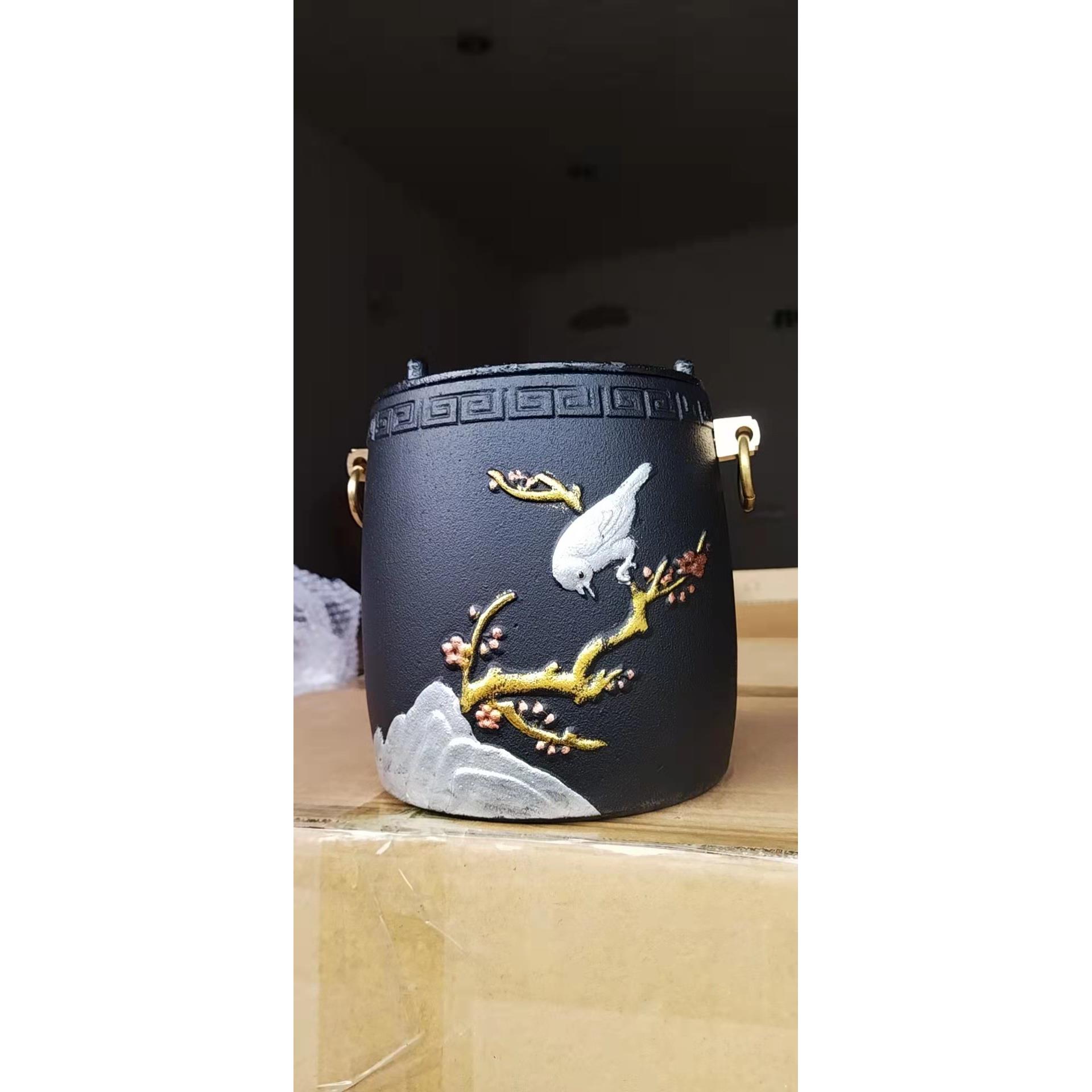 铁壶炉生铁壶炭炉铸铁壶铸铁碳炉老铁壶煮茶炉带环风炉菊花炉