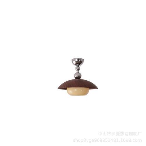 法式复古风阳台过道吸顶灯侘寂中古胡桃木纹玄关走廊入户衣帽间灯