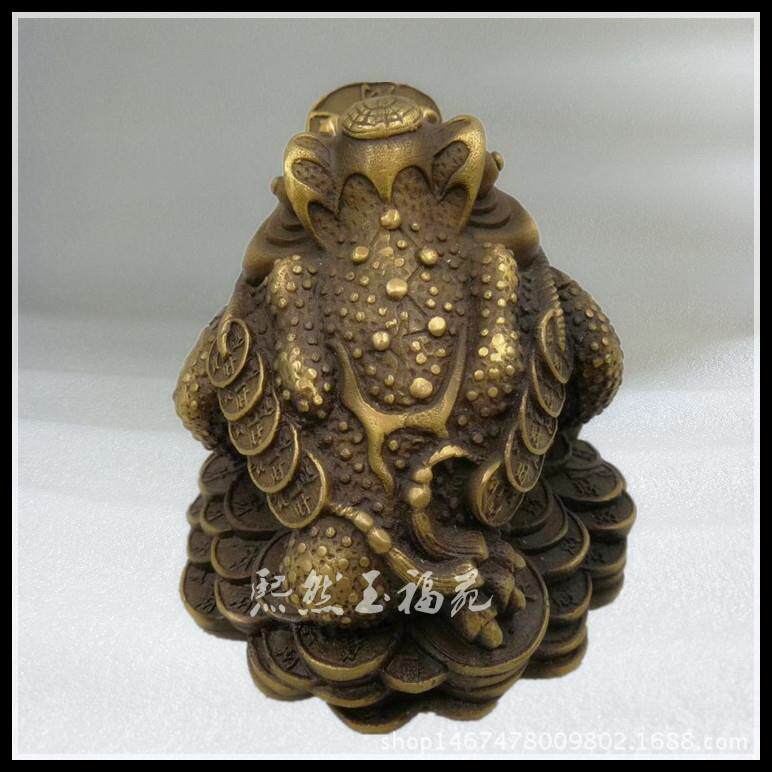 纯铜金蟾摆件仿古铜器金钱八卦金蟾古玩收藏家居装饰工艺礼品