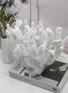 创意北欧风格仿真珊瑚树脂摆件简约样板房客厅电视柜茶几家居摆设
