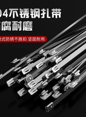 【下单立减50】304不锈钢扎带高强度抗老化固定绑带卡扣式束带