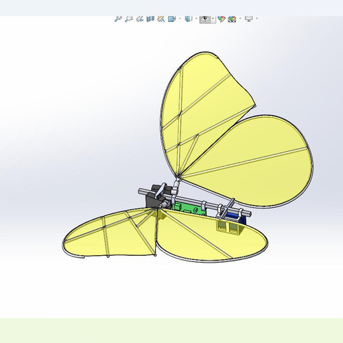 X1502-动态仿生蝴蝶三维模型SW建模SolidWorks 3D图纸素材可编辑