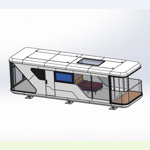 X1567-11.5米民宿太空舱三维SW设计3D图纸solidworks建模可编辑