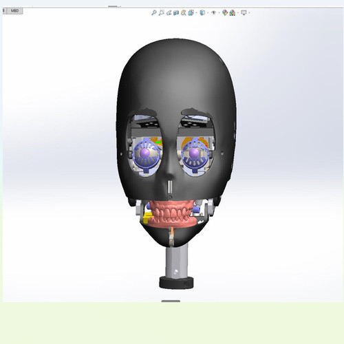 X1723-仿生机器人头部结构设计solidworks三维模型建模创新设计