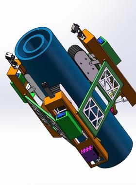 X1833-爬杆机器人设计三维模型SolidWorks三维图3D图【SW2016】