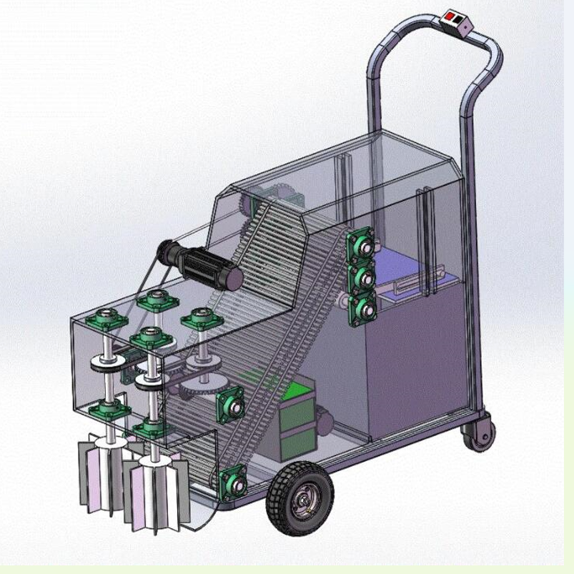 X1467-城市道路落叶清扫机设计【三维SW+9张CAD图+说明0.8万字】