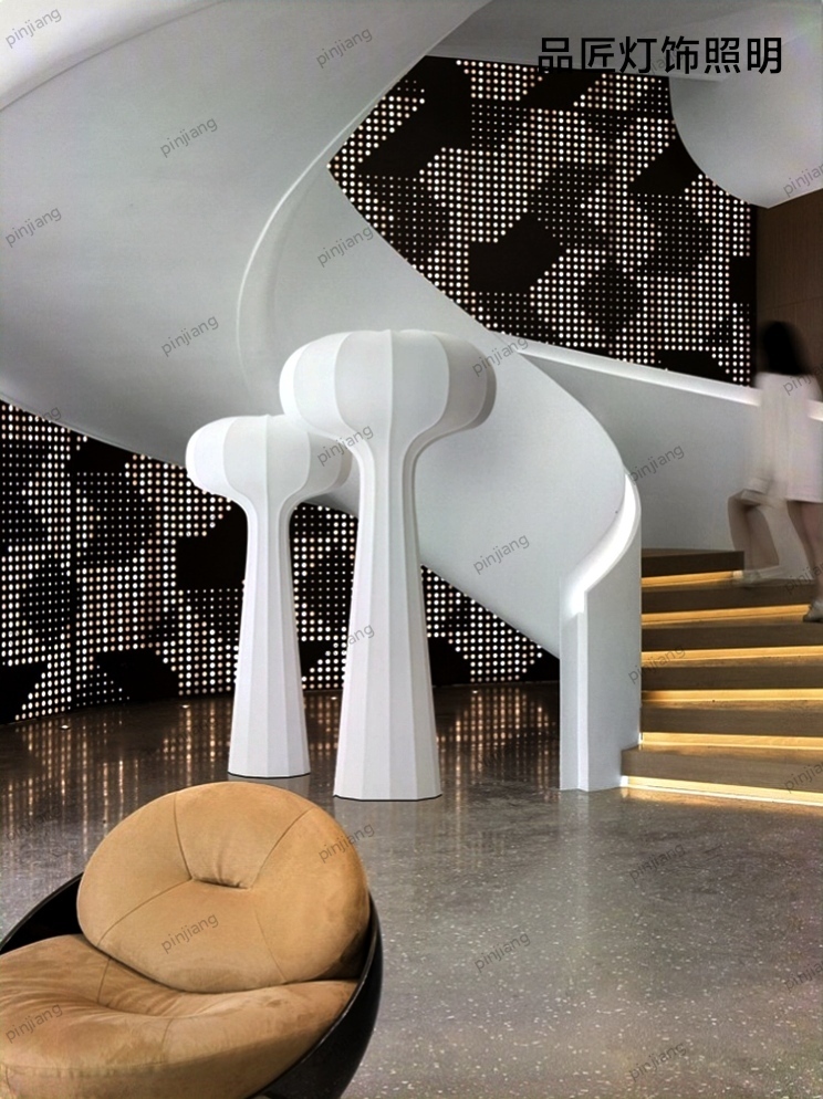 侘寂风蘑菇落地灯后现代客厅沙发样板房酒店别墅设计师艺术装饰灯