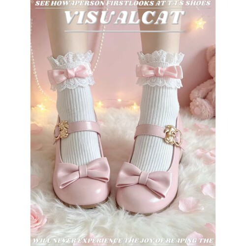 VISUALCAT蝴蝶结低跟洛丽塔鞋