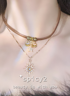 锁骨链美拉德辣妹美式ins风复古