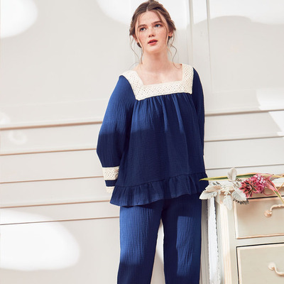 泡泡棉方领复古优雅套装