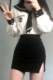 黑色大码 开叉包臀裙辣妹修身 性感学院风短裙纯欲弹力带内衬半身裙
