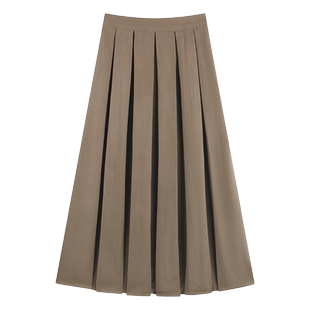 大码胖mm女装百褶裙半身裙春夏梨形身材高腰显瘦a字伞裙西装长裙