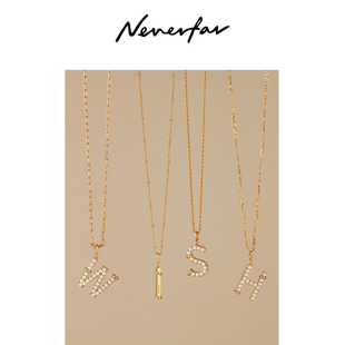 Neverfar WISH 字母许愿项链吊坠女定制珍珠轻奢高级小众
