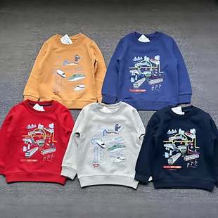 外贸日单新干线动车火车儿童卫衣毛圈加绒春秋冬卡通动漫