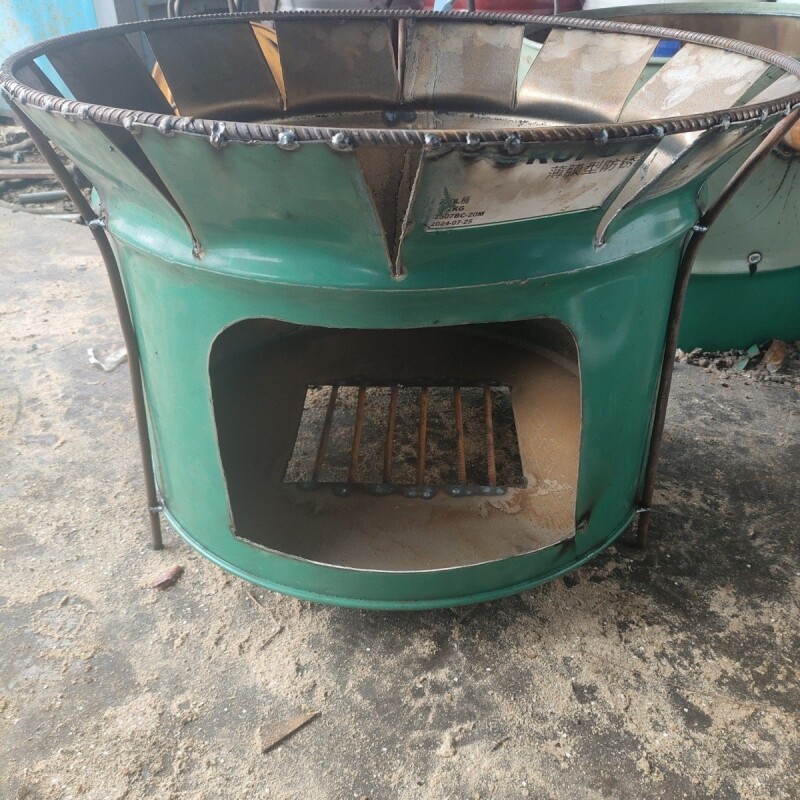 油桶改装柴火宴席灶台特大号家用特厚杀猪烧烤炉简易商用锅灶厨房