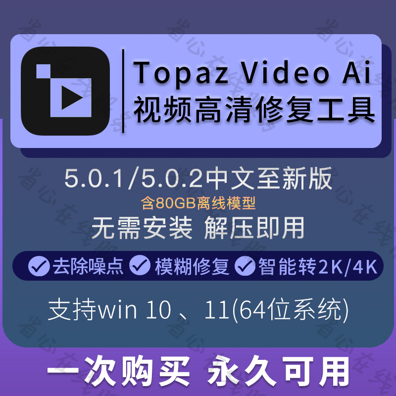 topaz video ai视频高清修复软件中文新版画质无损提升放大补帧-封面
