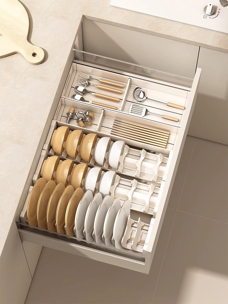 德国厨房抽屉收纳隔板内置橱柜碟收纳架碗，筷子，盘子和餐具收纳,厨房/烹饪用具,碗架,淘宝优惠券,粉丝福利购,淘宝优惠卷