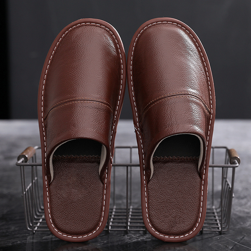 牛皮四季拖鞋休闲居家